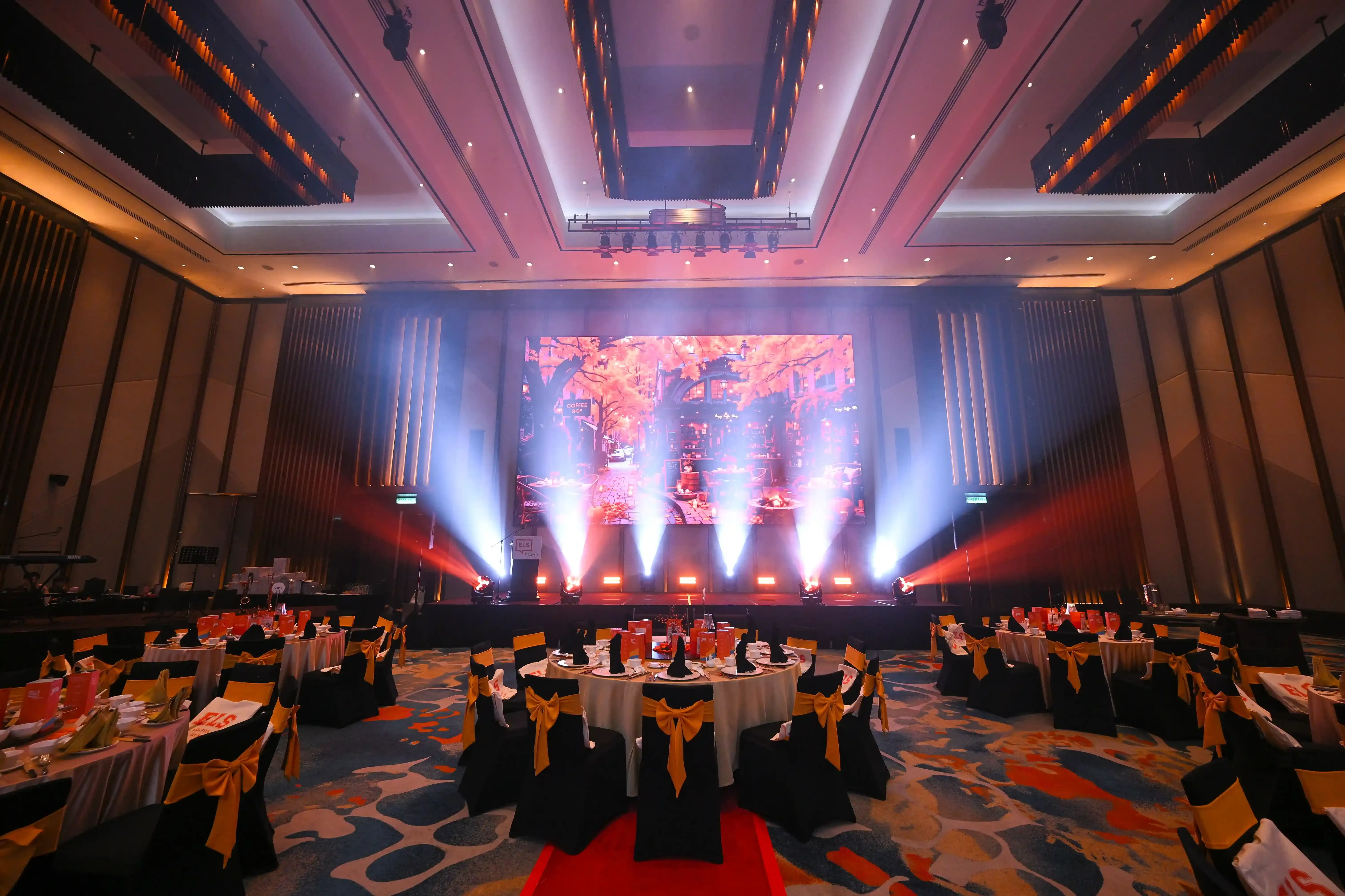 Grand Ballroom all set for the ELS 35th Anniversary Dinner